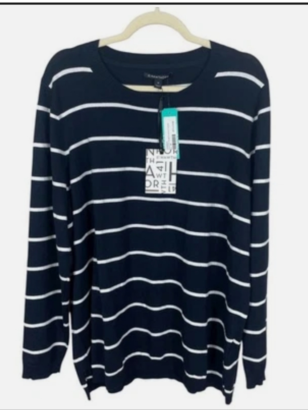 41 Hawthorn Aubree Fine Gauge Crewneck Sweater - Navy/White